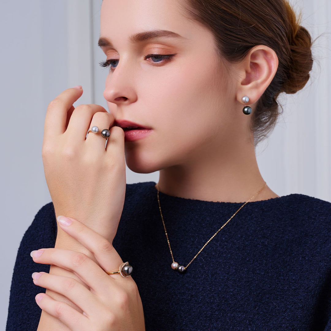 18K黄金Akoya大溪地珍珠戒指 KR00146 | HARMONY