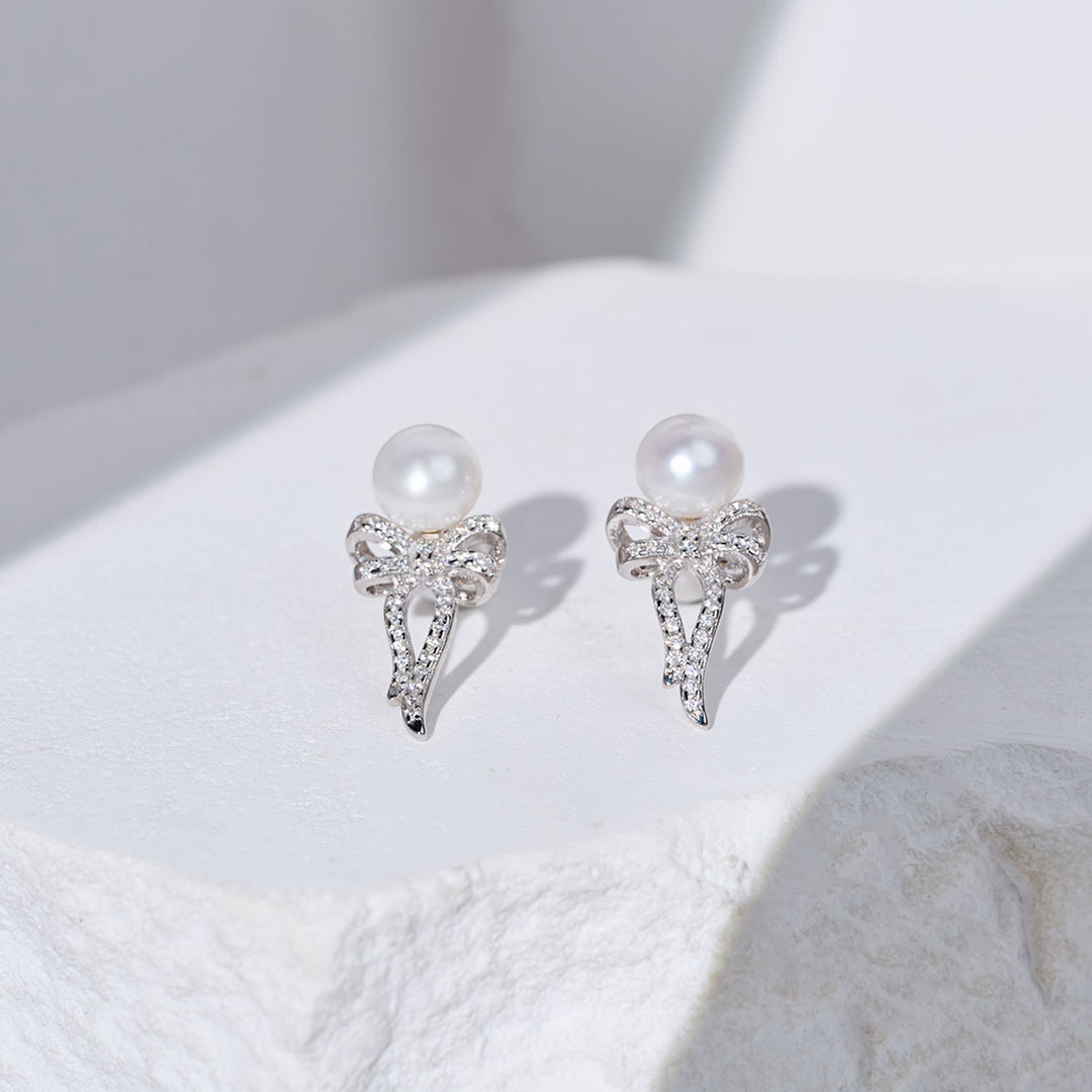 Pendientes de perlas de agua dulce WE00297 | CINTA