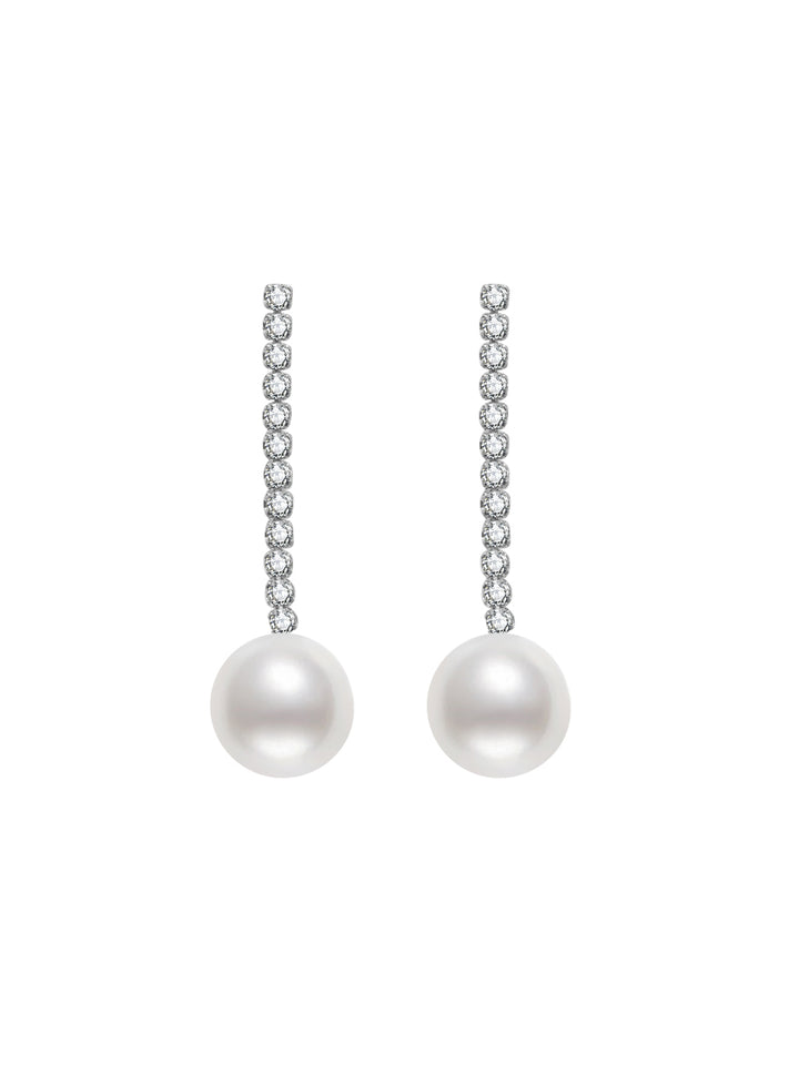 Pendientes elegantes de perlas de agua dulce WE00298