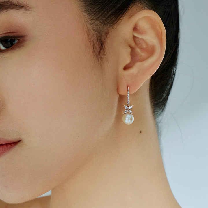 Anting-anting Mutiara Air Tawar yang Elegan WE00328 | EVERLEAF