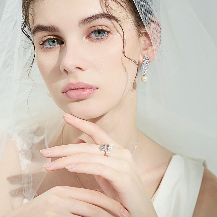 New Yorker Freshwater Pearl Earrings WE00330 | Wedding Series - PEARLY LUSTRE