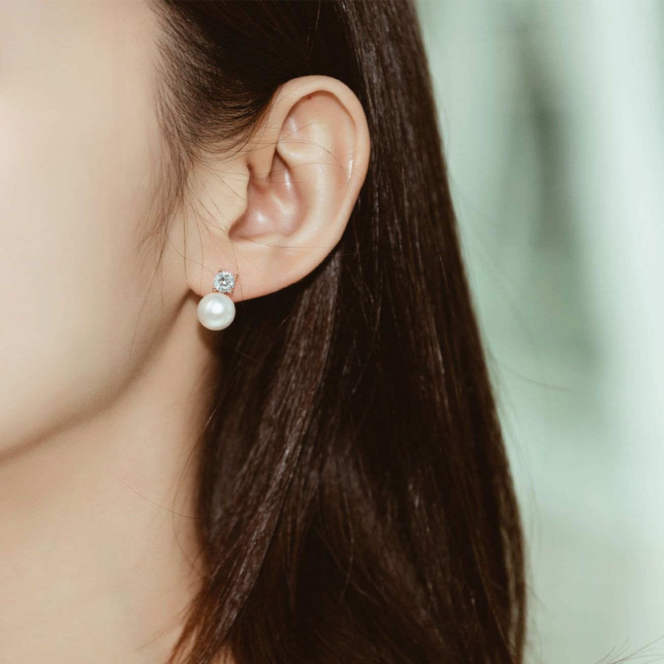 Elegant Freshwater Semi Round Pearl Earrings WE00364 - PEARLY LUSTRE