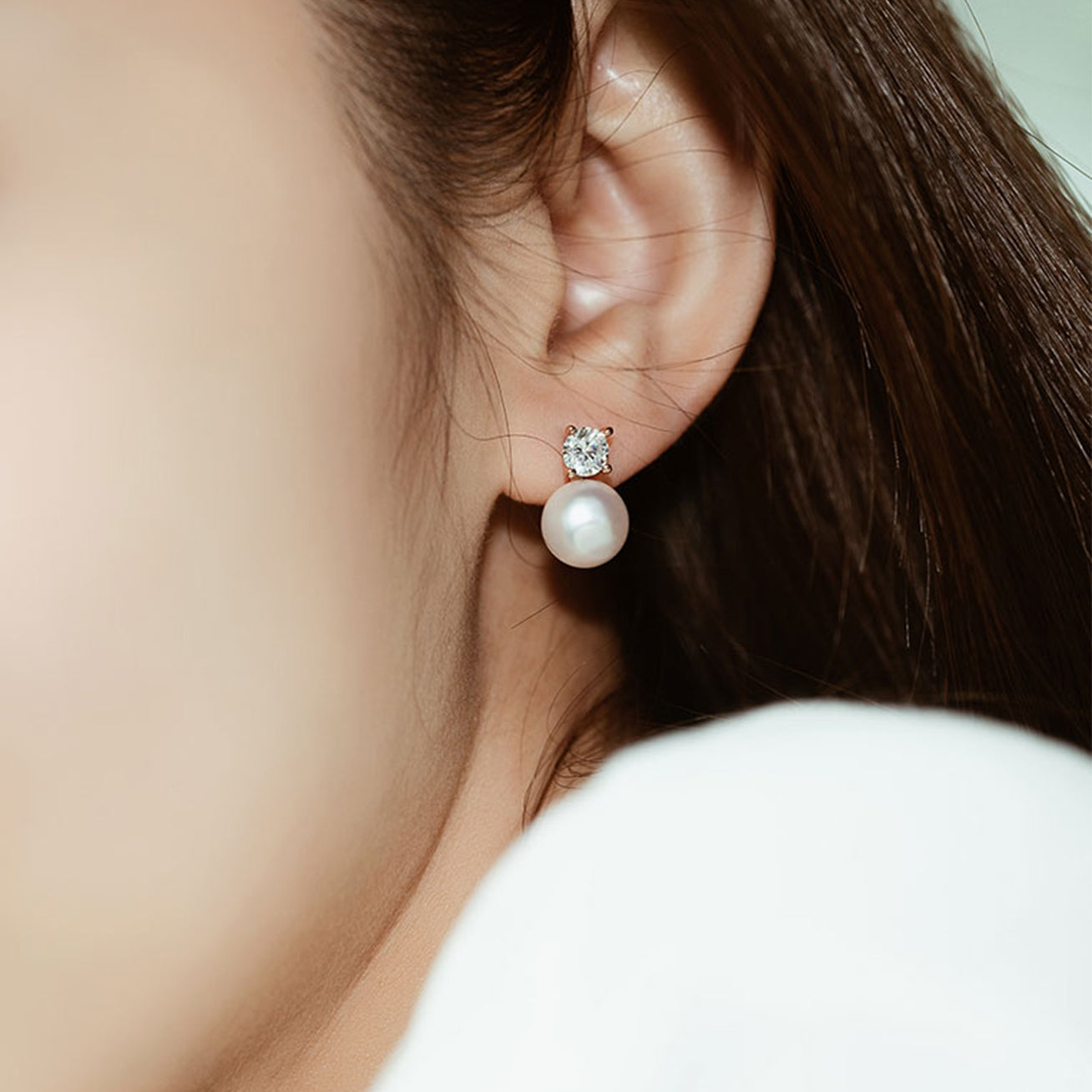 Elegant Freshwater Semi Round Pearl Earrings WE00364 - PEARLY LUSTRE