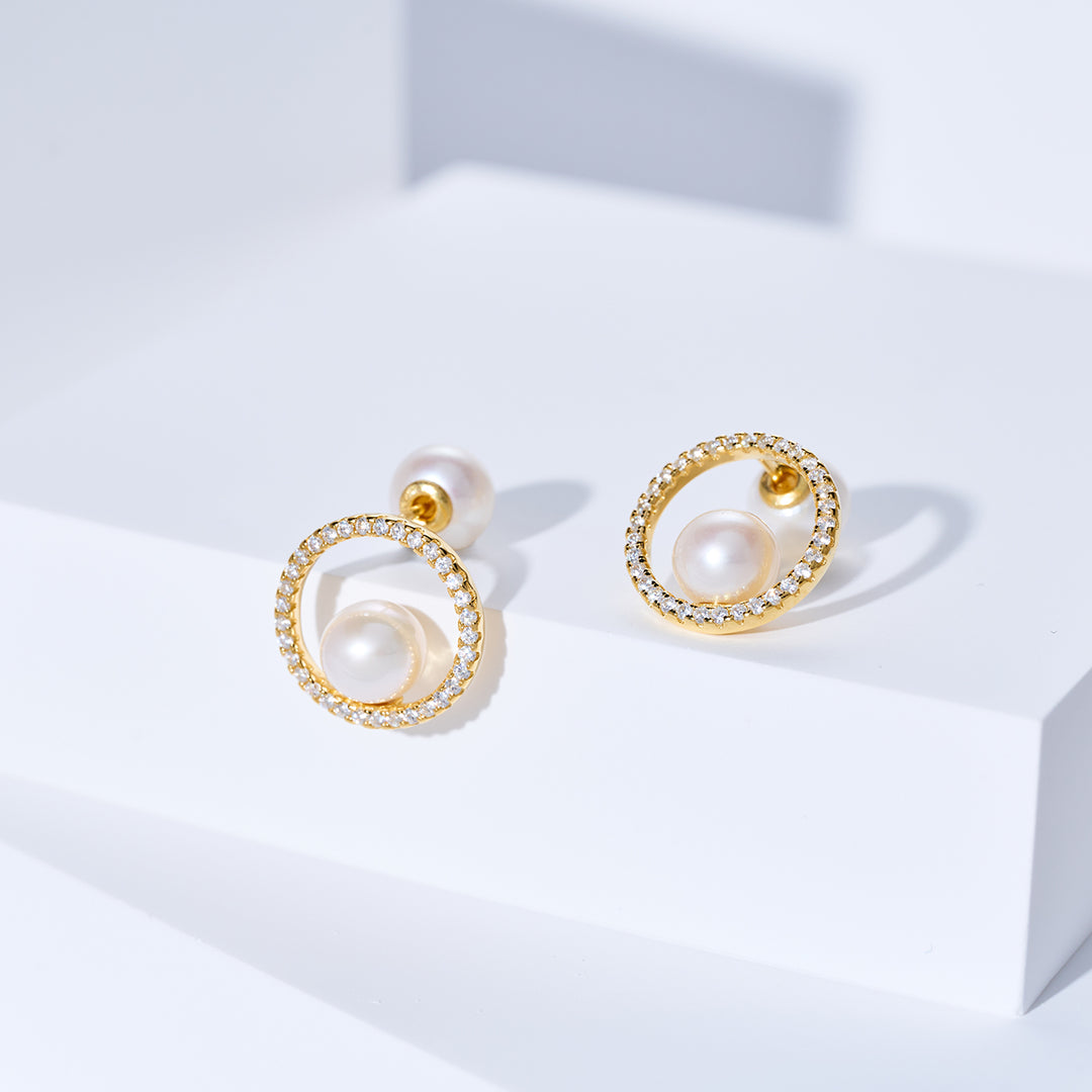 Eleganti orecchini di perle d'acqua dolce WE00369