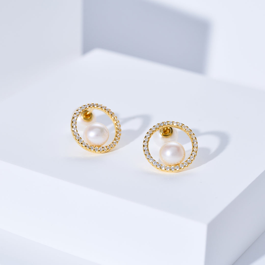 Eleganti orecchini di perle d'acqua dolce WE00369