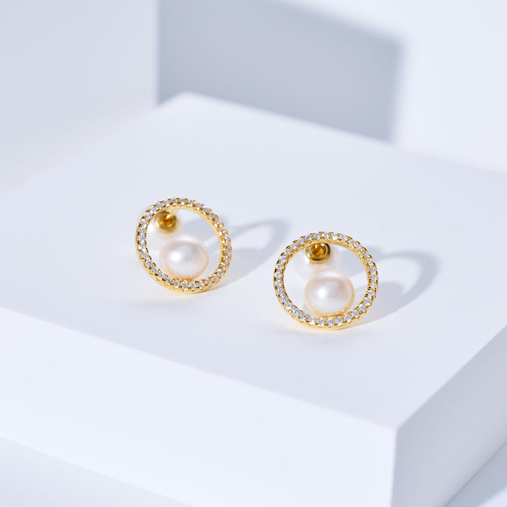 Eleganti orecchini di perle d'acqua dolce WE00369