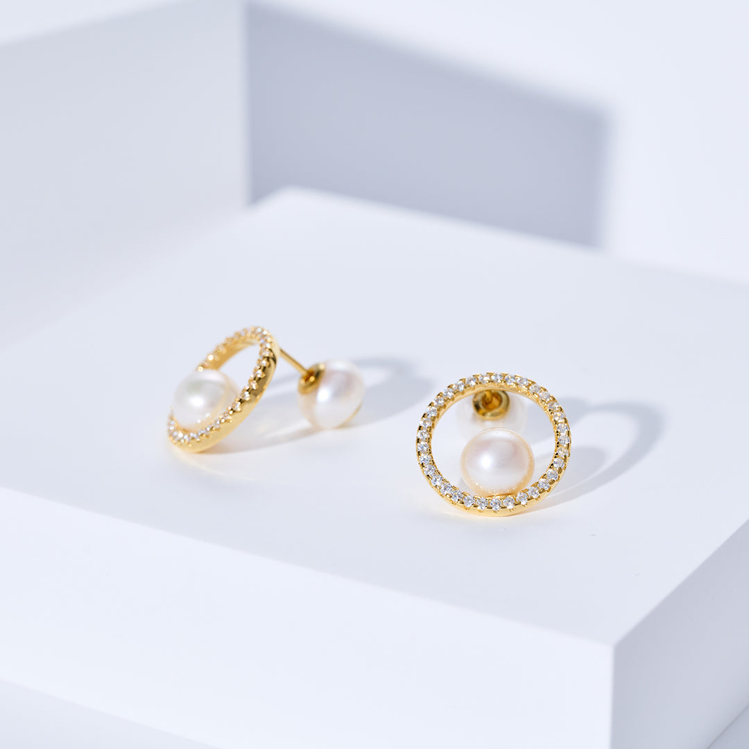 Eleganti orecchini di perle d'acqua dolce WE00369