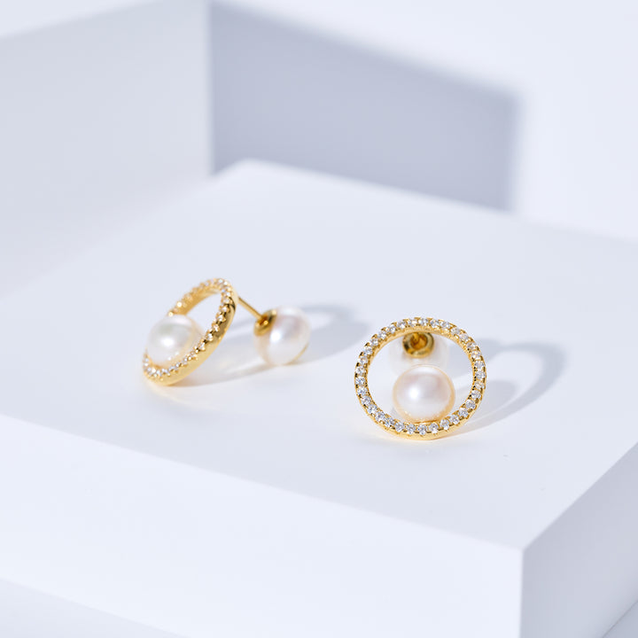 Eleganti orecchini di perle d'acqua dolce WE00369