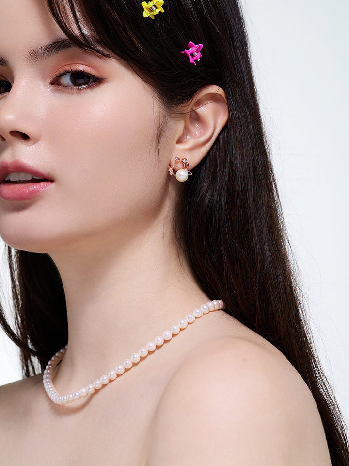 Anting-anting Mutiara Air Tawar yang Elegan WE00374