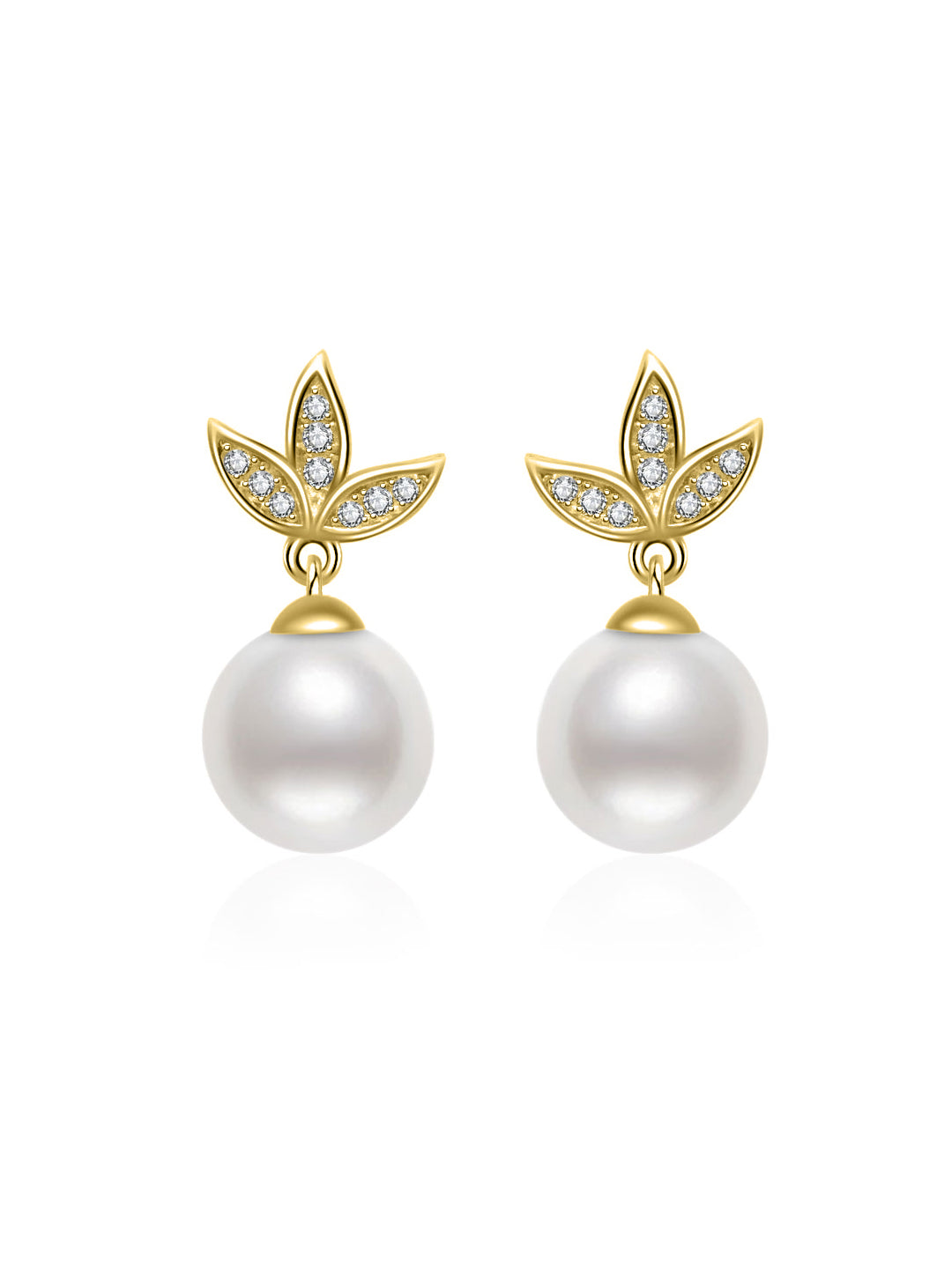 Pendientes elegantes de perlas de agua dulce WE00385