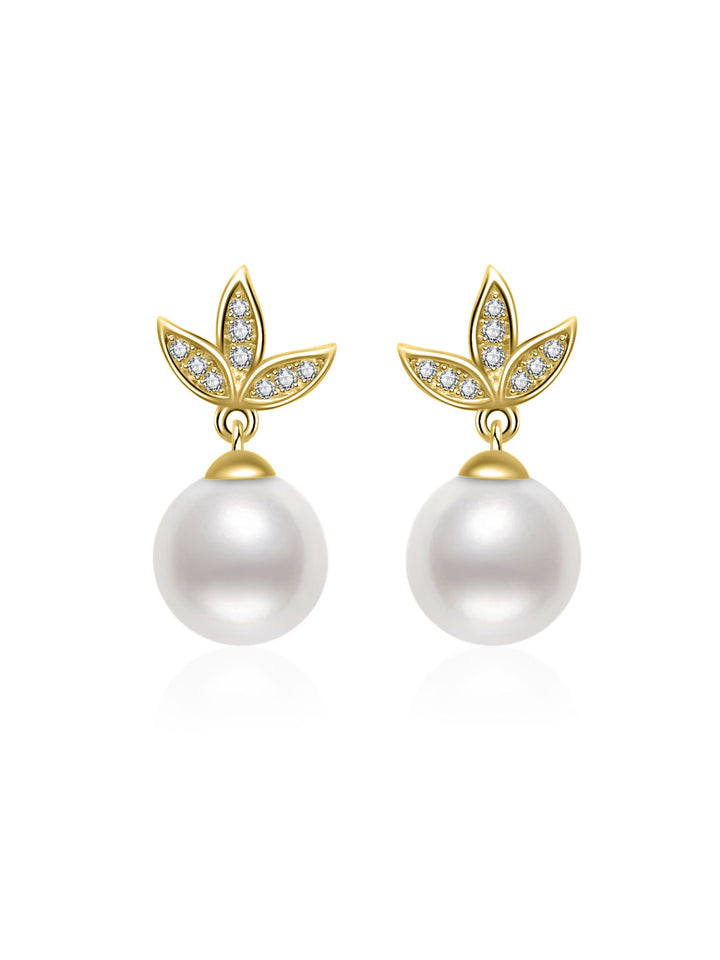 Pendientes elegantes de perlas de agua dulce WE00385