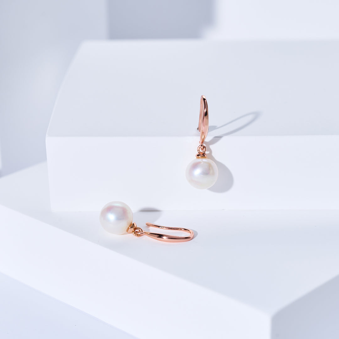 أقراط لؤلؤ المياه العذبة الأنيقة WE00386