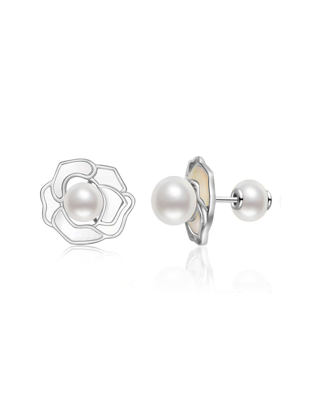 Boucles d'oreilles élégantes en perles d'eau douce WE00410 | JARDINS