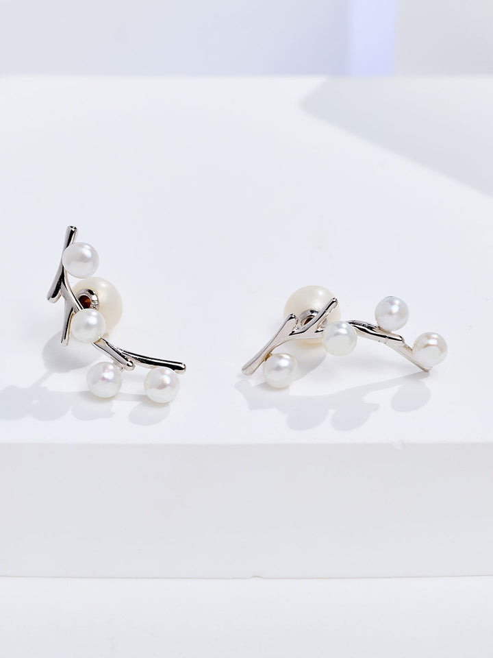 Boucles d'oreilles élégantes en perles d'eau douce WE00429 | JARDINS