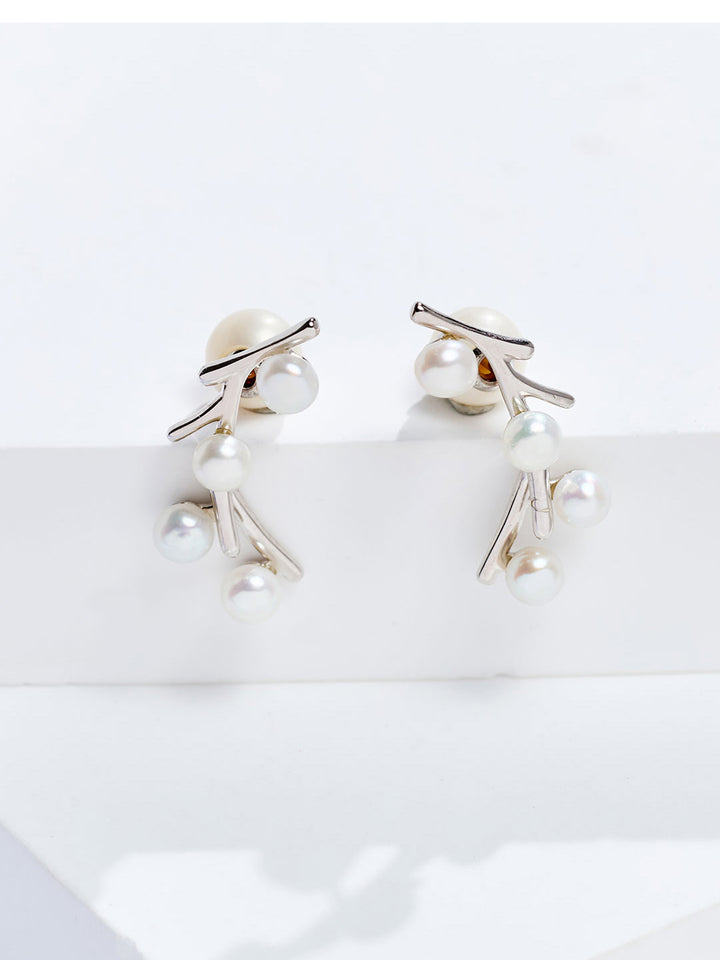 Boucles d'oreilles élégantes en perles d'eau douce WE00429 | JARDINS