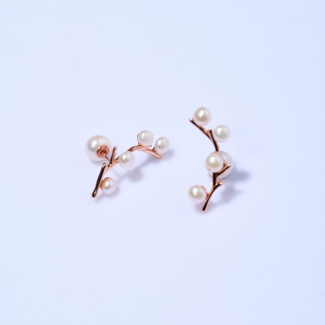 Boucles d'oreilles élégantes en perles d'eau douce WE00430 | JARDINS