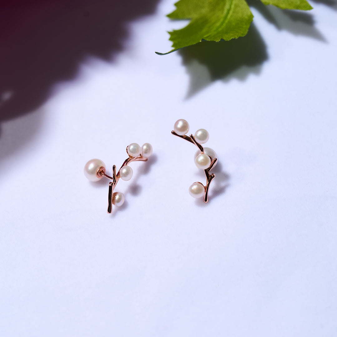 Boucles d'oreilles élégantes en perles d'eau douce WE00430 | JARDINS