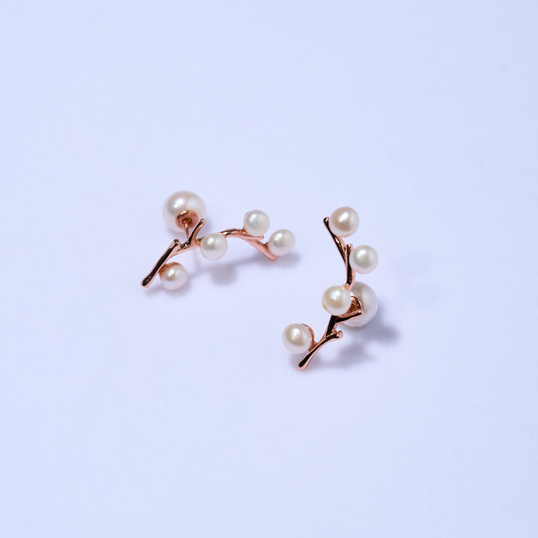 Boucles d'oreilles élégantes en perles d'eau douce WE00430 | JARDINS