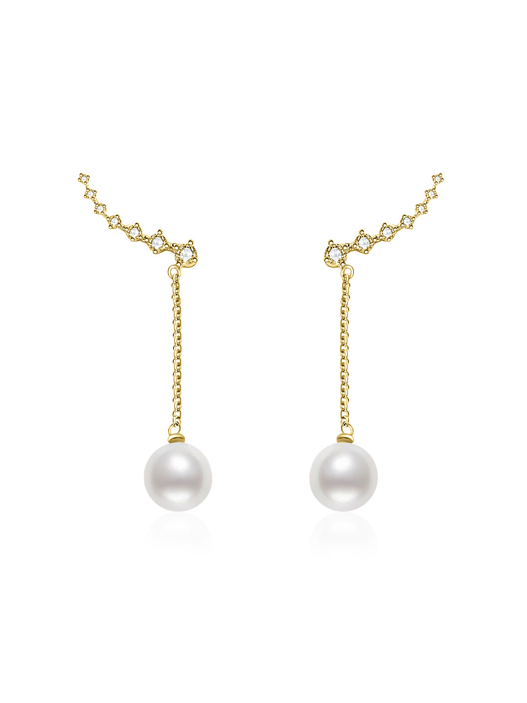 Pendientes elegantes de perlas de agua dulce WE00445