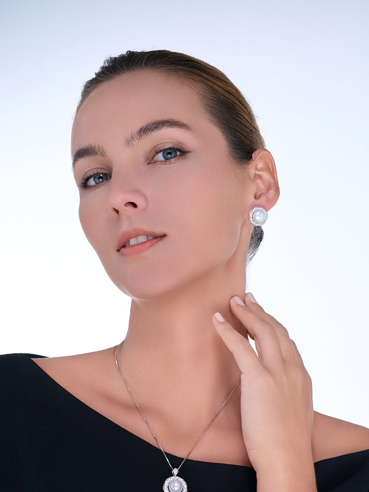 Pendientes de perlas de agua dulce Top Lustre WE00457