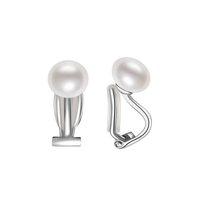 優雅淡水珍珠夾式耳環 WE00497