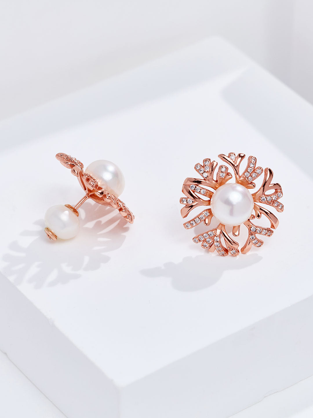 Pendientes elegantes de perlas de agua dulce WE00507 | JARDINES