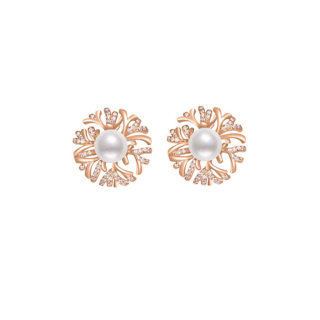 Pendientes elegantes de perlas de agua dulce WE00507 | JARDINES