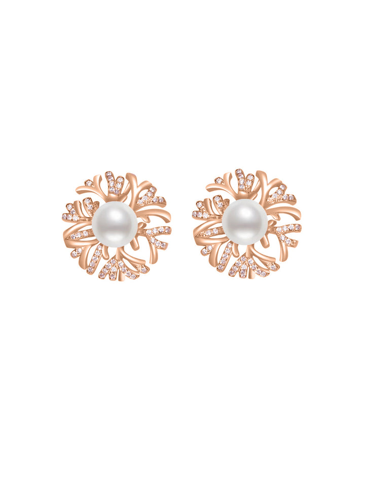Boucles d'oreilles élégantes en perles d'eau douce WE00507 | JARDINS
