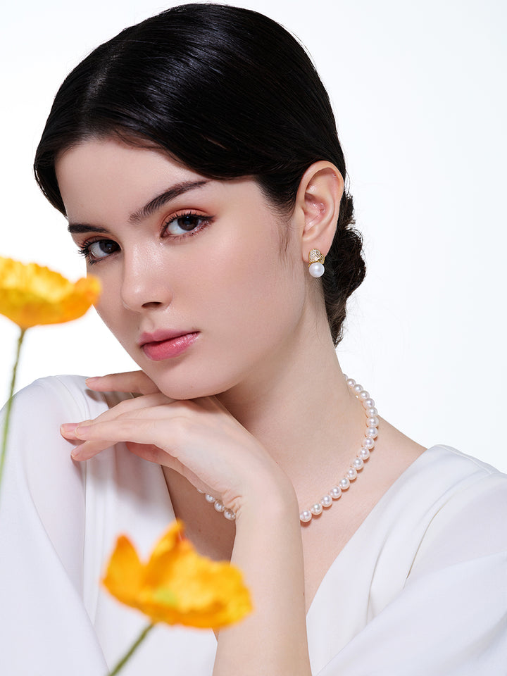 エレガントな淡水パールピアス WE00518 | 庭園