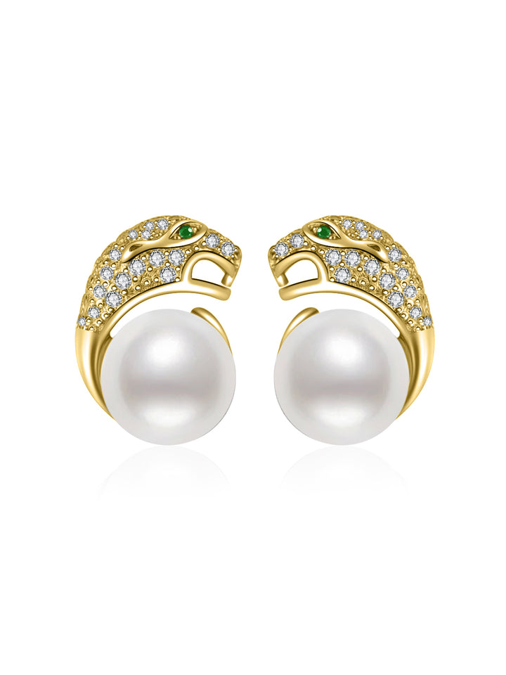 Boucles d'oreilles léopard en perles d'eau douce WE00531 | SAFARI