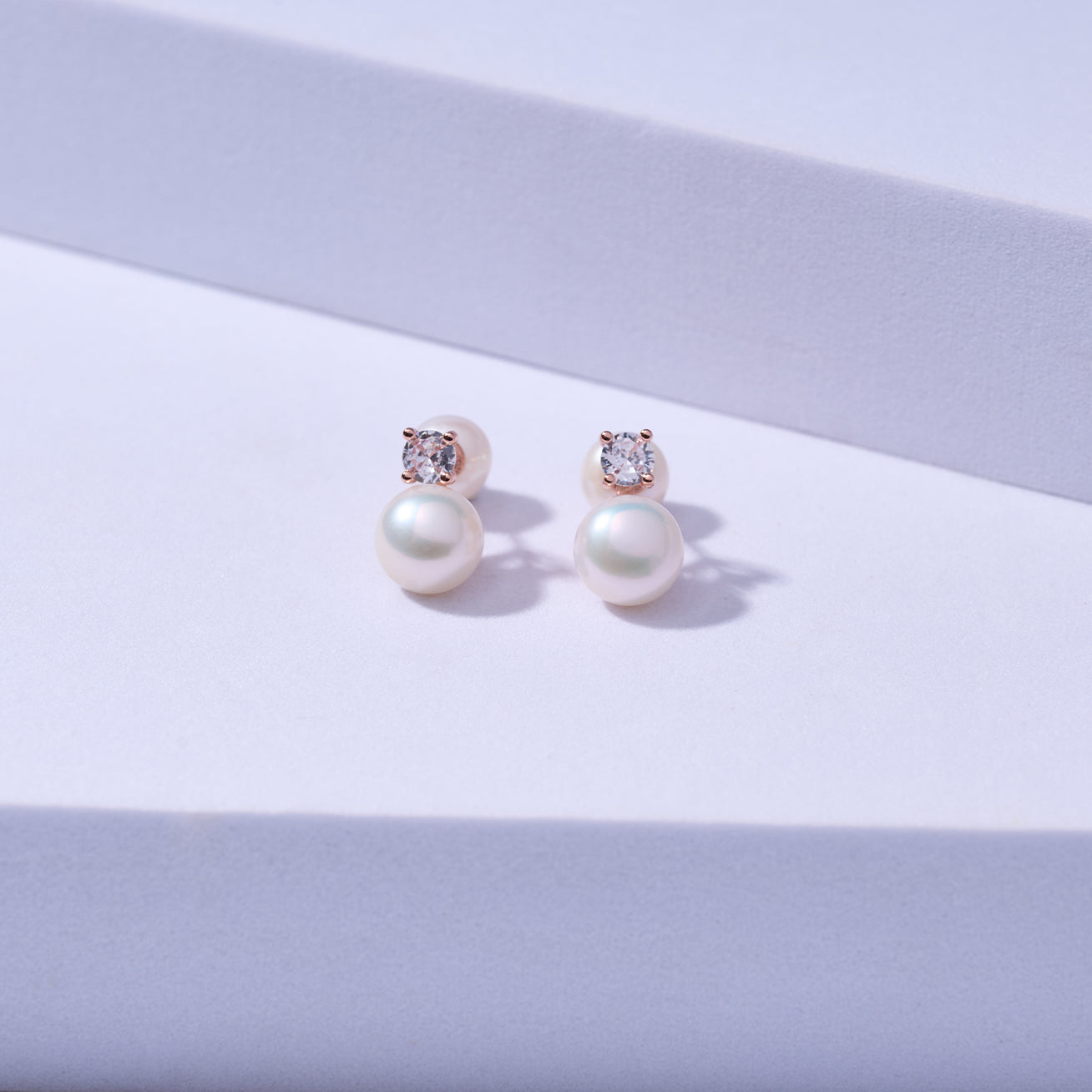 Elegant Freshwater Semi Round Pearl Earrings WE00364 - PEARLY LUSTRE