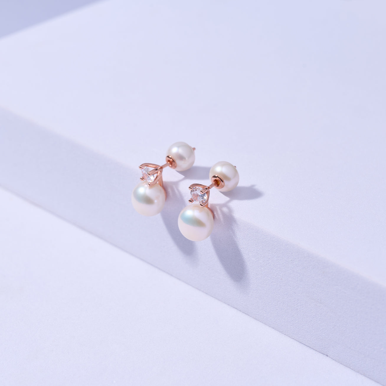 Elegant Freshwater Semi Round Pearl Earrings WE00364 - PEARLY LUSTRE
