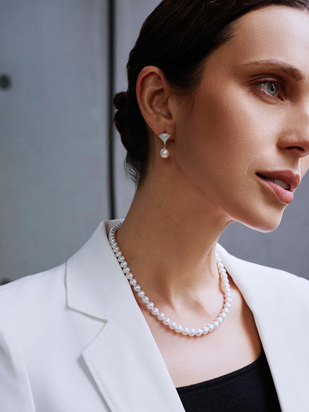 Collier de perles Aurora HANADAMA Akoya en or 18 carats de qualité supérieure KN00025