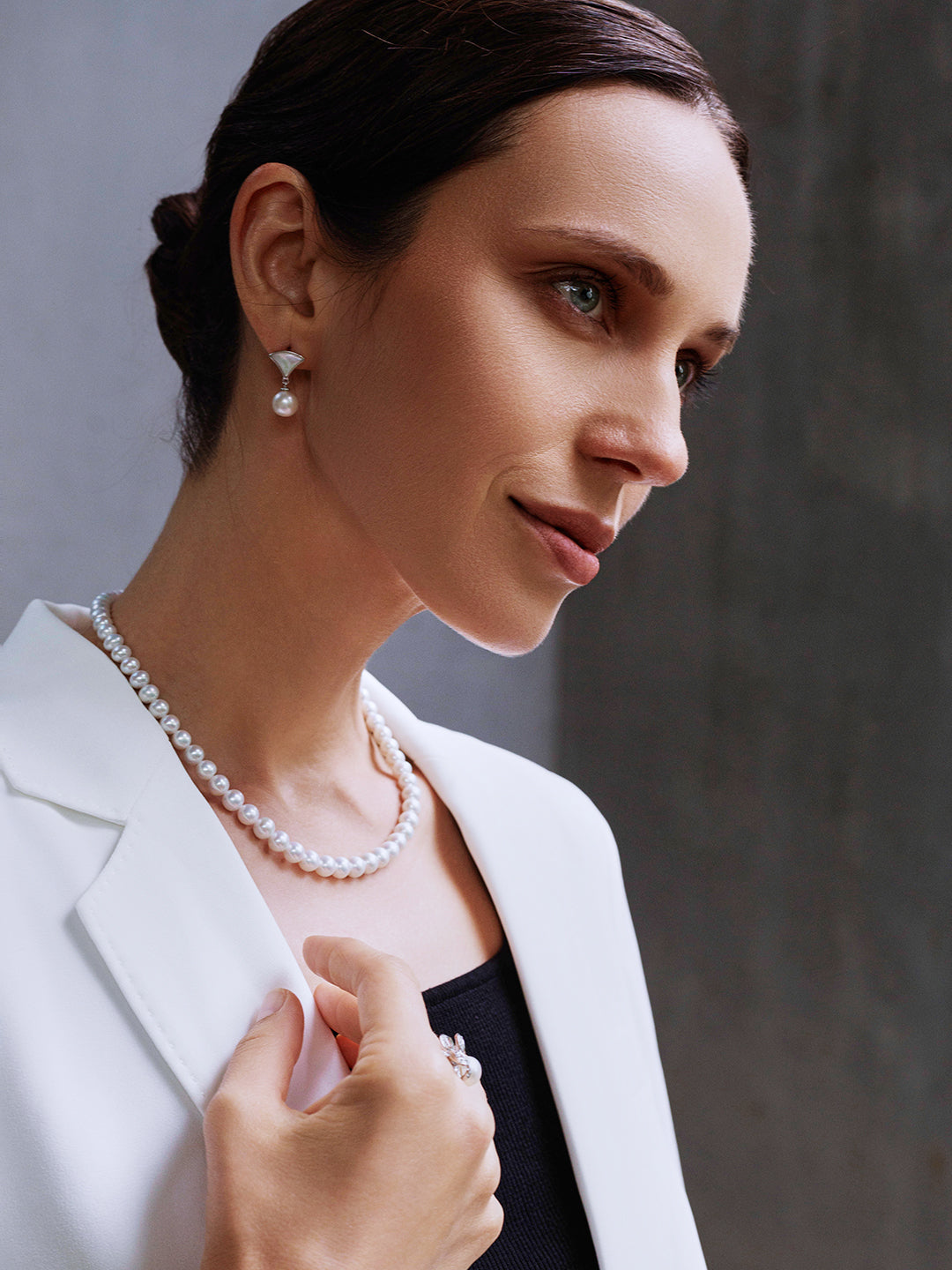 Collier de perles Aurora HANADAMA Akoya en or 18 carats de qualité supérieure KN00025