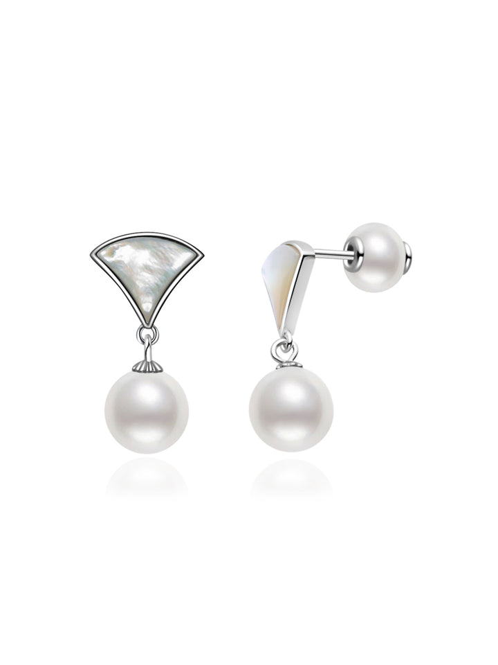 Elegant Freshwater Pearl Earrings WE00544 | MOTHER OF PEARL