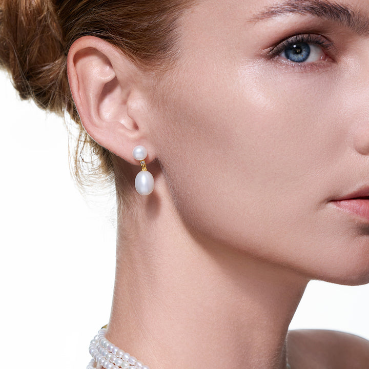 优雅淡水珍珠耳环 WE00560