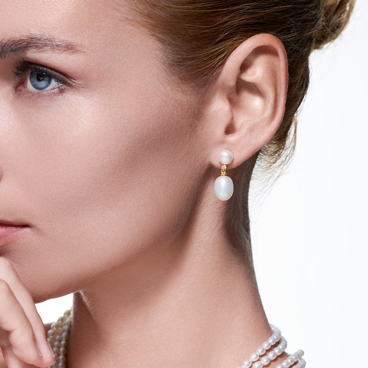 优雅淡水珍珠耳环 WE00560