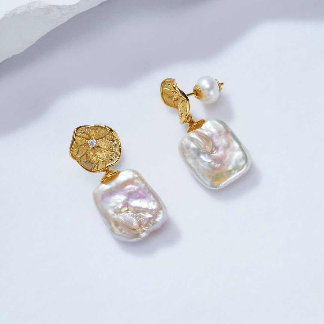 Freshwater Baroque Pearl Earrings WE00577 - PEARLY LUSTRE