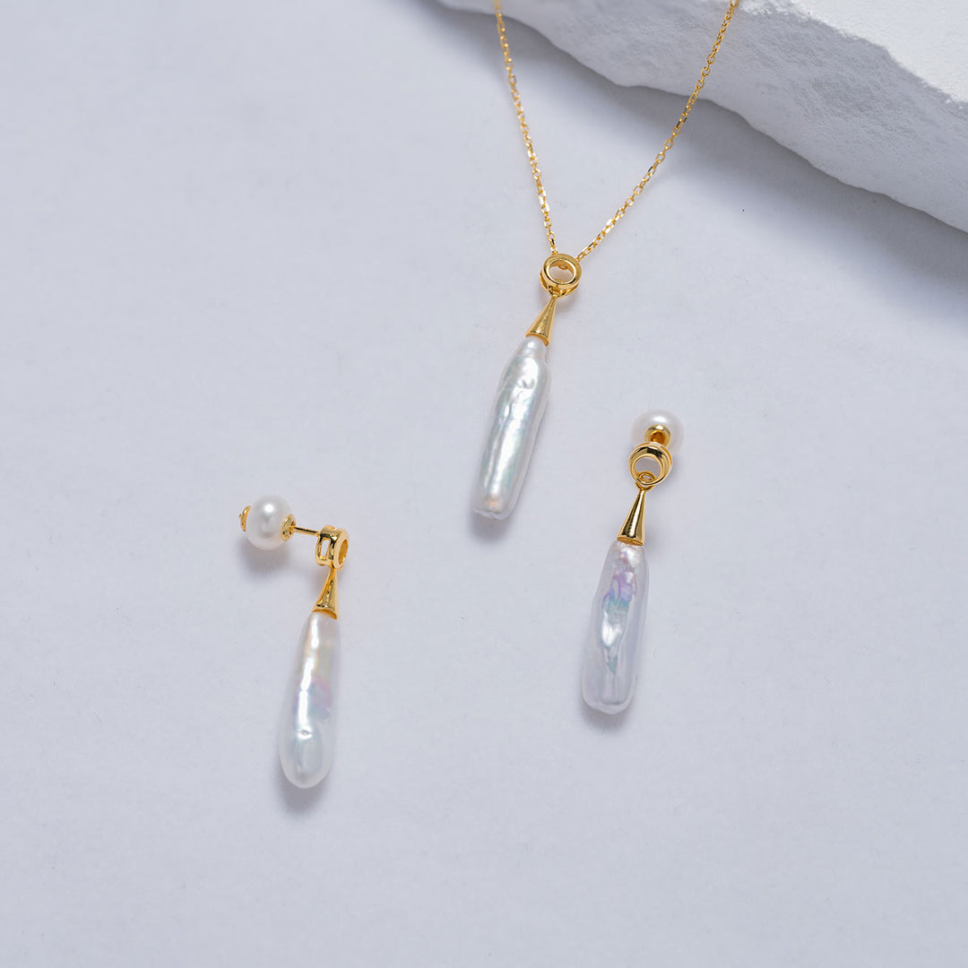 Baroque Freshwater Pearl Earrings WE00579 - PEARLY LUSTRE