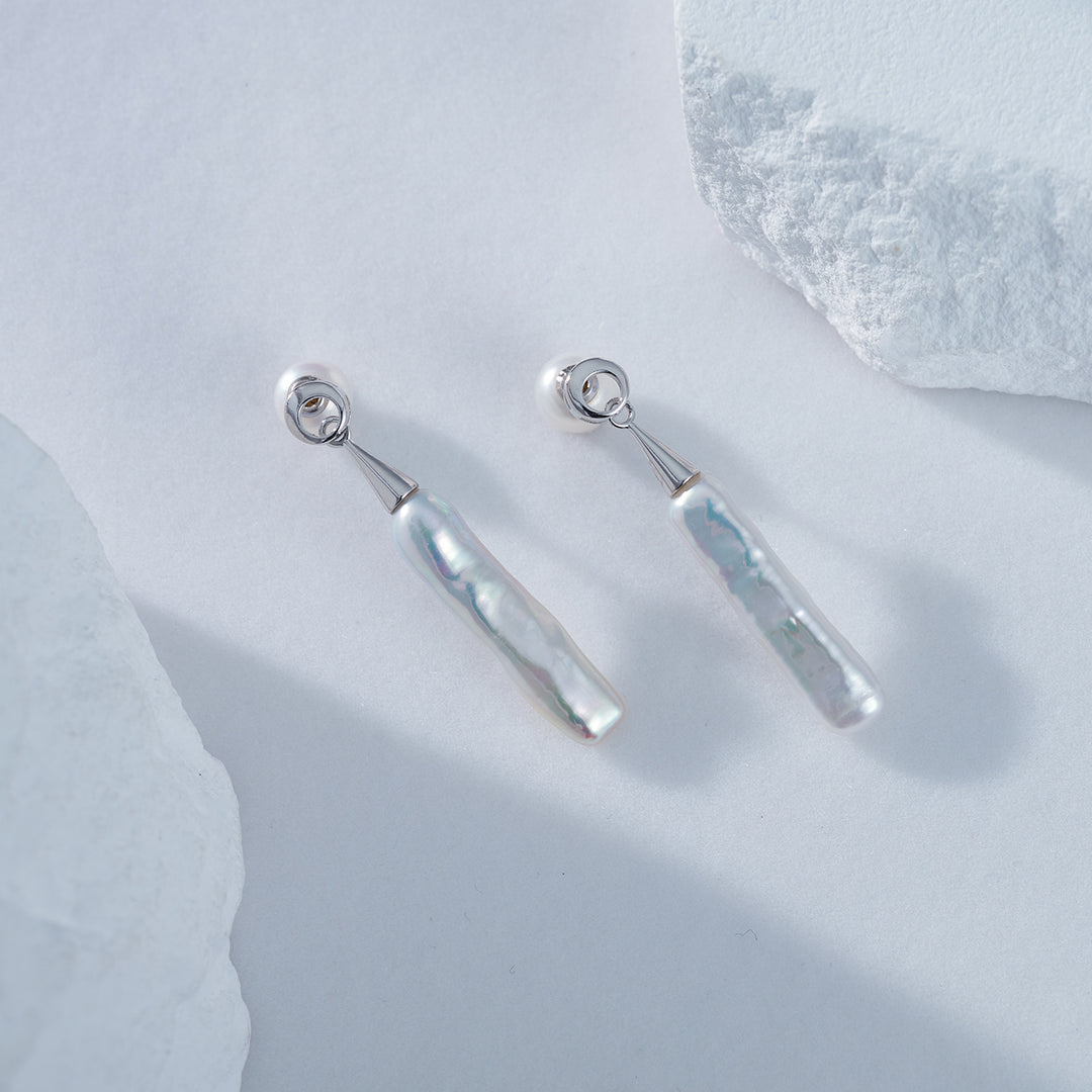 Baroque Freshwater Pearl Earrings WE00579 - PEARLY LUSTRE
