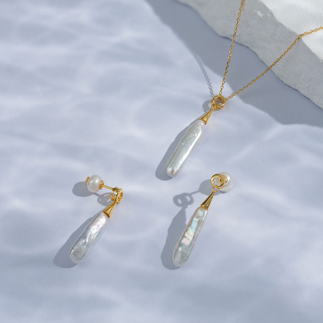 Baroque Freshwater Pearl Earrings WE00579 - PEARLY LUSTRE