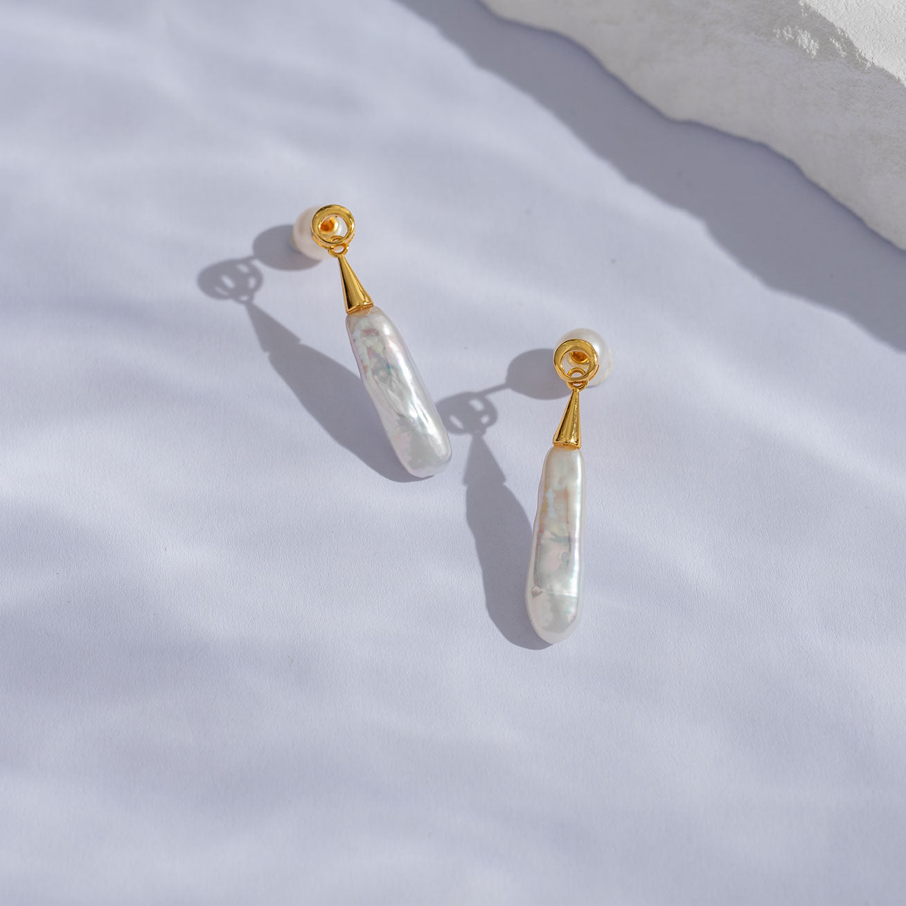Baroque Freshwater Pearl Earrings WE00579 - PEARLY LUSTRE