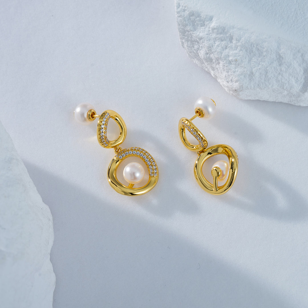 Elegant Freshwater Pearl Earrings WE00584 - PEARLY LUSTRE