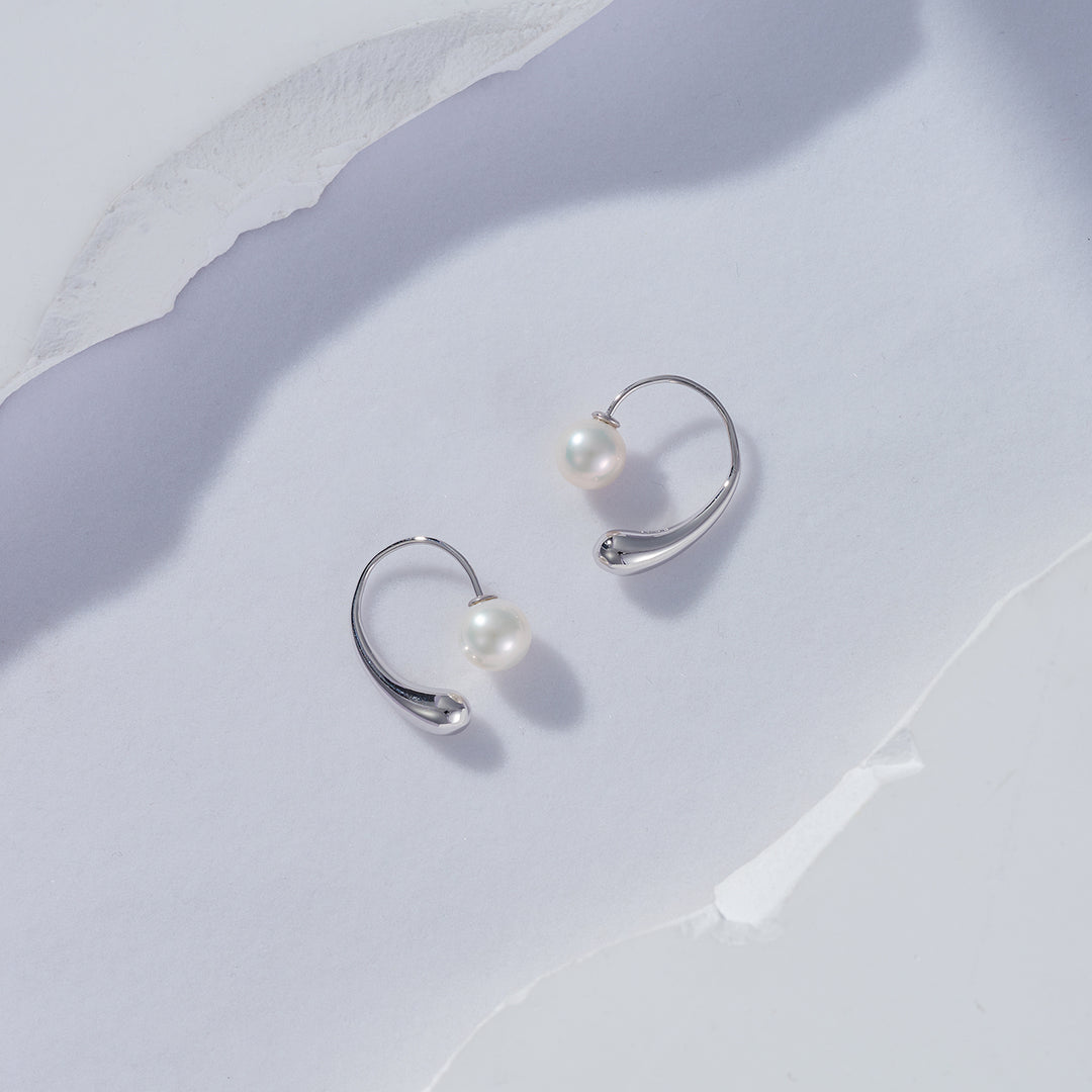 Freshwater Pearl Earrings WE00586 | FLUID - PEARLY LUSTRE