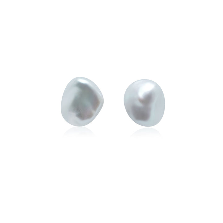 Baroque Pearl Stud Earrings WE00591 | Stone - PEARLY LUSTRE