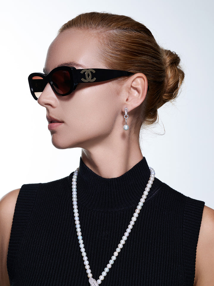 Pendientes de perlas de agua dulce con brillo superior WE00594