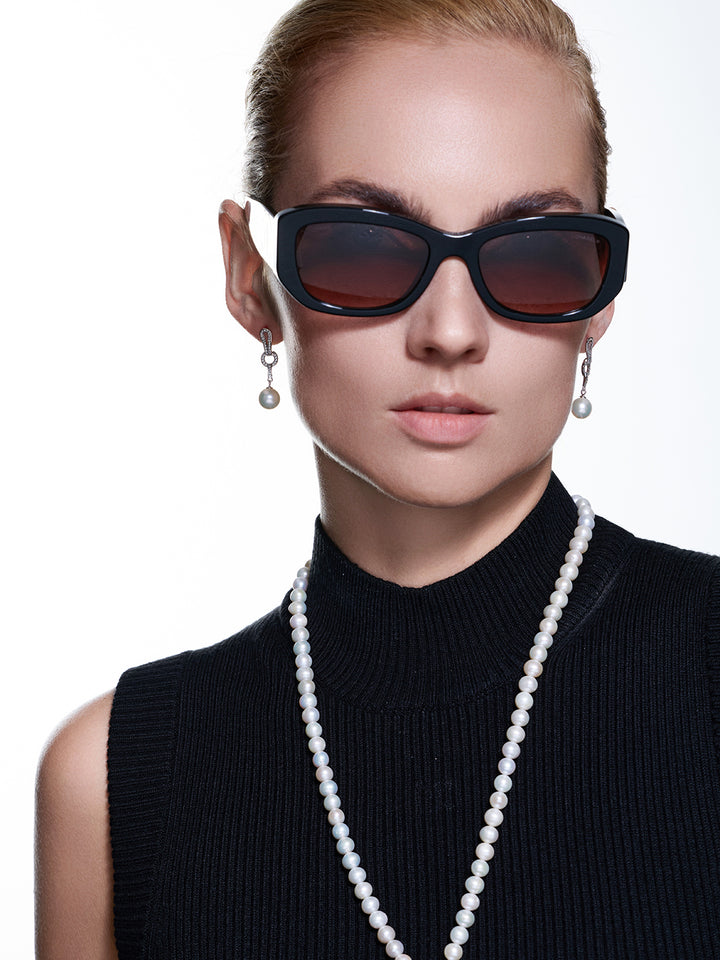 Pendientes de perlas de agua dulce con brillo superior WE00594