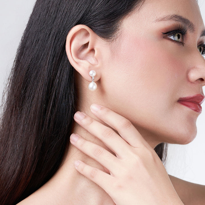Elegant Freshwater Pearl Earrings WE00596 - PEARLY LUSTRE