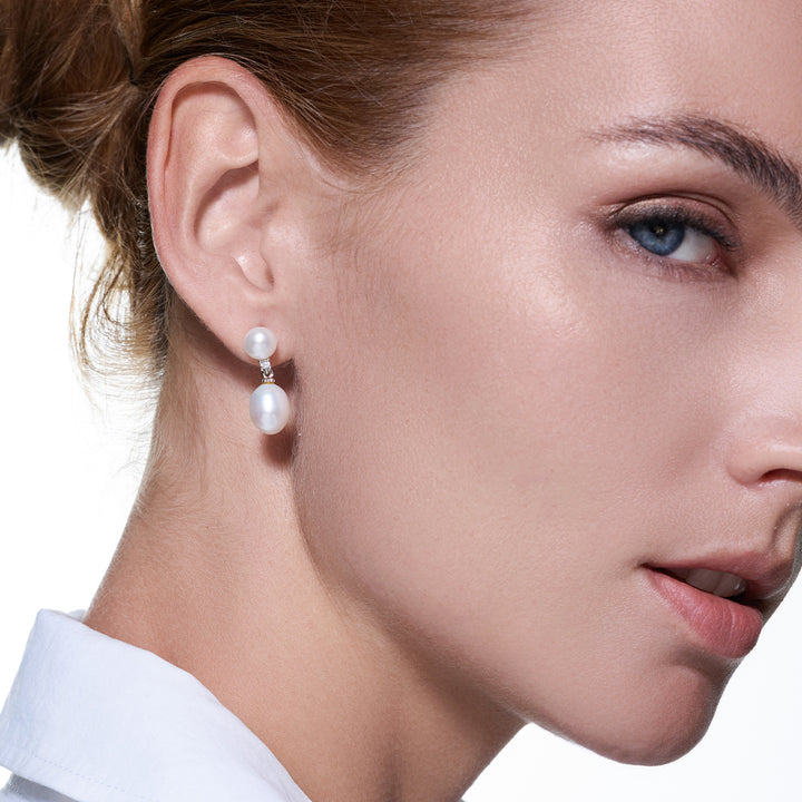 Anting-anting Mutiara Air Tawar yang Elegan WE00596