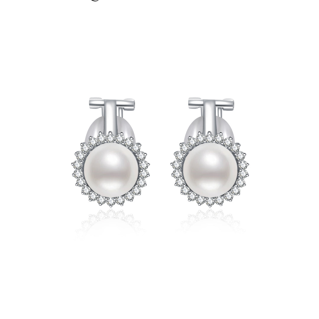 Clip-On Freshwater Pearl Earrings WE00602 - PEARLY LUSTRE